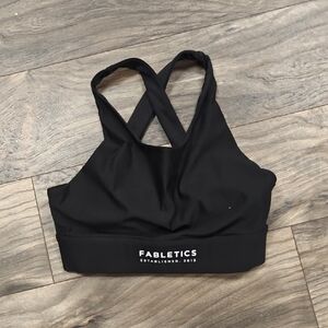Fabletics Black Cross-Strap Sports Bra
